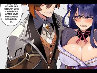 raiden shogun x zhongli - comics; 3d sex porno hentai; (eng dub | eng sub) (by @thiccwithaq) [genshin impact]